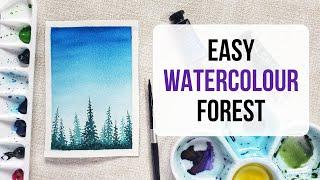 Easy watercolour forest tutorial for ABSOLUTE beginners