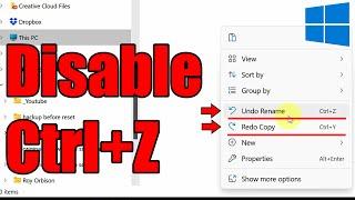 How to Disable Ctrl+Z Undo in File Explorer Windows