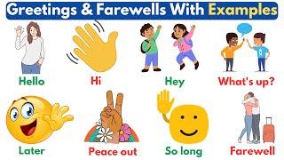 Greetings And Farewells With Examples | Daily Use English Words