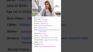 Beautiful Actress Huma Qureshi Biography #shorts #shortvideo #youtubeshorts