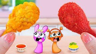 Sprunki Oren x Pinki  Best Miniature Fried Chicken with Sweet and Sour Sauce  Tina Mini Cooking