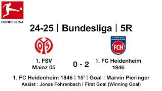 24-25 #Bundesliga｜5R｜#1.FSVMainz05 0 - 2 #1.FCHeidenheim1846｜#MarvinPieringer #Goal #Tor #Fußball