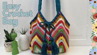 Easy Crochet Bag | How to Crochet Drawstring Bag | Crochet Bag Beginner Friendly Tutorial