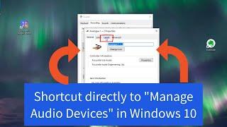 Shortcut To Windows "Manage Audio Devices" Panel
