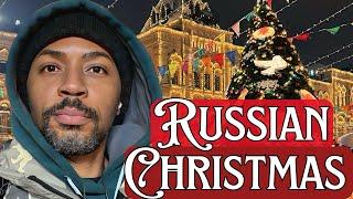 How Russians Celebrate Christmas - Walking Tour in Moscow Red Square Christmas Market 2024