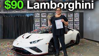 $90 WON her this Lamborghini