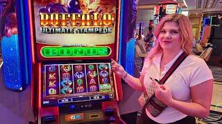 I Found the NEW Buffalo Ultimate Stampede Slot Machine in Las Vegas!