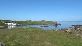 The gorgeous coastal panorama from the Islay Sea Adventures hill on Lagavulin Bay Islay Scotland UK