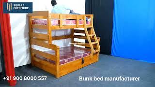 Wooden bunk bed with hydraulic storage | Bunk bed manufacturer |