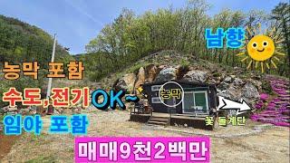 개발행위 주택건축 허가 완료된 농막 있는 임야 강원도 영월군 무릉도원면 무릉리 탁트인 전망이 좋은 임야