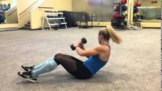 Russian twists with dumbbell