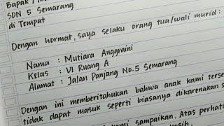 Cara Membuat Surat Izin Sekolah - Surat Izin Tidak Masuk Sekolah Karena Sakit