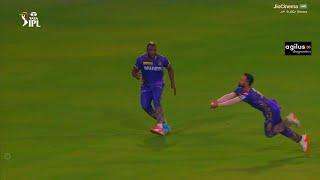 Watch : Ramandeep Singh Takes A Blinder Catch Running Backwards | Ramandeep Singh Catch Today vs LSG