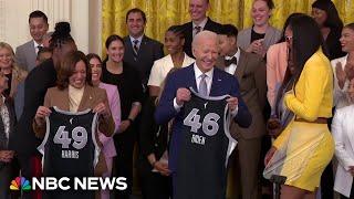 Biden, Harris host Las Vegas Aces after WNBA win