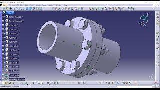 Assembly Design of Flange Coupling usingCatia V5 Tutorial.