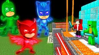 Scary PJ MASKS EXE Monsters vs Security House in Minecraft Maizen JJ and Mikey