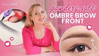 How to create light powder brow front - ombre brows