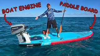 I Put an ENGINE on a Giant Paddle Board to Make a DANGEROUSLY FAST Fishing Skiff