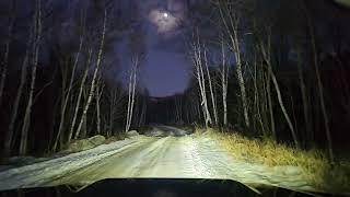 Moon Light  Black Ice  Dangerous Roads Vlog