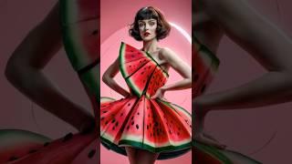 Juicy Slices of Fashion #WatermelonFashion #JuicyStyle #FashionSlice  #TastyTrends  #WatermelonDress