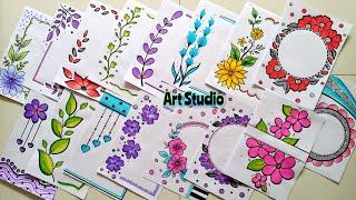 20 BEAUTIFUL BORDER DESIGNS/PROJECT WORK DESIGNS/A4 SHEET/FILE/FRONT PAGE DESIGN FOR SCHOOL PROJECTS