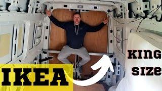 Cheap IKEA DIY King Size Bed Installed In VW Crafter Camper