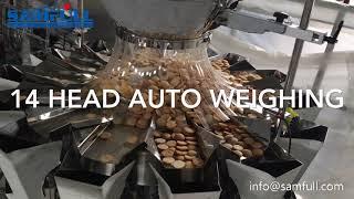 Fragile biscuits and cookies vffs filling packing machine with multihead weigher