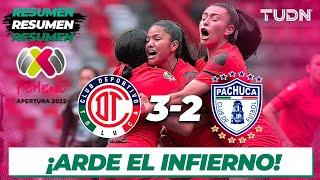 Resumen y goles | Toluca 3-2 Pachuca | Liga Mx Femenil AP2022 -J2 | TUDN