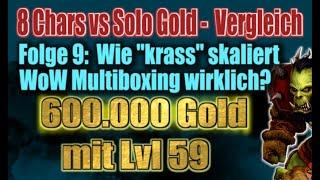 600.000 Gold mit Level 59:  WoW Multiboxing vs Solo Goldmaking Vergleich- Folge 9  WoW Gold Guide