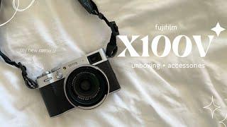 I got a new camera! fujifilm x100v unboxing, accessories & photos with film recipes