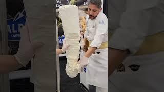 how the Turkish serve ice cream. Fancy Food Show Las Vegas, Alpedo booth