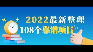 2022最新整理108个热门项目：日入580+月赚10W+精准落地，不割韭菜！