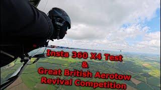 INSTA 360 X4 TEST - HANGGLIDING GREAT BRITISH AEROTOW REVIVAL