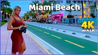 【4K】𝐖𝐀𝐋𝐊  MIAMI ️ Beach  USA   4K video 𝐇𝐃𝐑 ! Ocean Drive