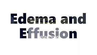 Edema and Effusion | Hemodynamics Pathology part 1| Medicos Study Corner