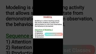 Modeling || Sequence of Modeling || UGC NET Paper 1 Teaching Aptitude #shorts #shortvideo