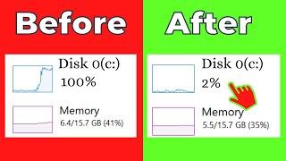 Fix 100% DISK USAGE Windows 11 & Windows 10 (2022)