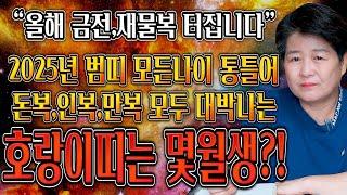 태어날때부터 돈복을 가지고 태어난 호랑이띠는 몇월생?! / 2025년 을사년 범띠운세 대박난다! 호랑이띠에게 생길 큰 변화들 [50년생 62년생 74년생 86년생 98년생 운세]