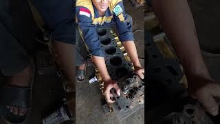 Resureface cylinder block CAT C7.1 #mechanic #automobile #engine #cat #caterpillar