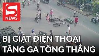 Bị giật điện thoại, cô gái tăng ga lao thẳng vào nhóm cướp và cái kết tóm gọn