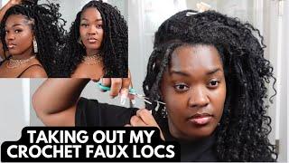 HOW TO TAKE DOWN CROCHET FAUX LOCS *SAFELY* | Goddess Faux Locs | Tatiaunna