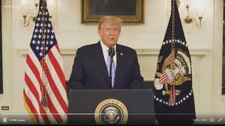 President Trump says "peaceful transition of power" on Twitter video