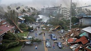 Chaos in England Today! Massive Storm Darragh Destroying Homes, Cars in Wales