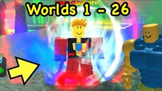 I Unlocked WORLDS 1 - 26 in Roblox NO LIMIT STRONGEST PUNCH SIMULATOR!