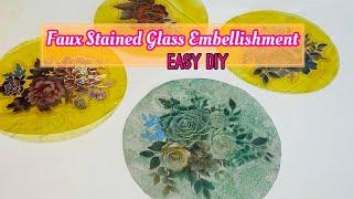 Faux stained glass embellishments for your journal // testing out supplies