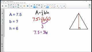 Find missing dimension of triangle