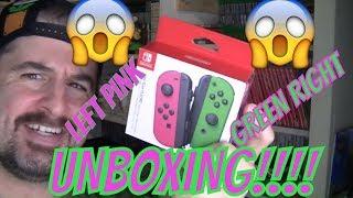 Neon Pink and Neon Green Joy Con UNBOXING