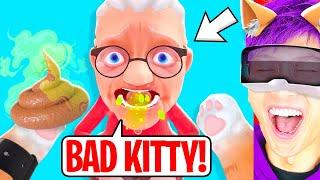 PRANKING Our GRANNY As A CAT In VR!? (I AM CAT FUNNY MOMENTS!)