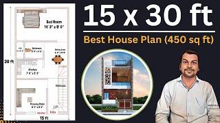 15 x 30 House Plan | 15x30 House Design | 15x30 Ghar ka Naksha | East Facing House Plan