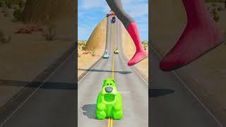 Funny Cars & Crazy Rides Going Down to Spinning Spiderman Leg – Beamng.Drive